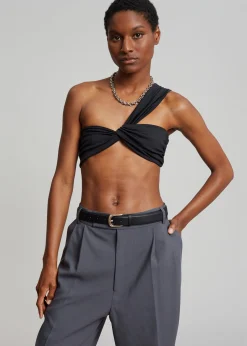 The Frankie Shop Aexae Ruched One Shoulder Swim Top Black Online