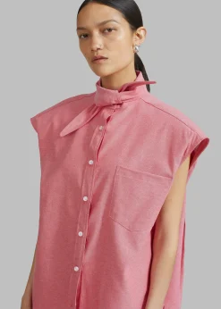 The Frankie Shop Aiden Long Collar Shirt Rose Online