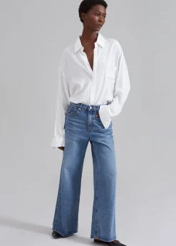 The Frankie Shop Amsterdam Wide Jeans Medium Wash Best