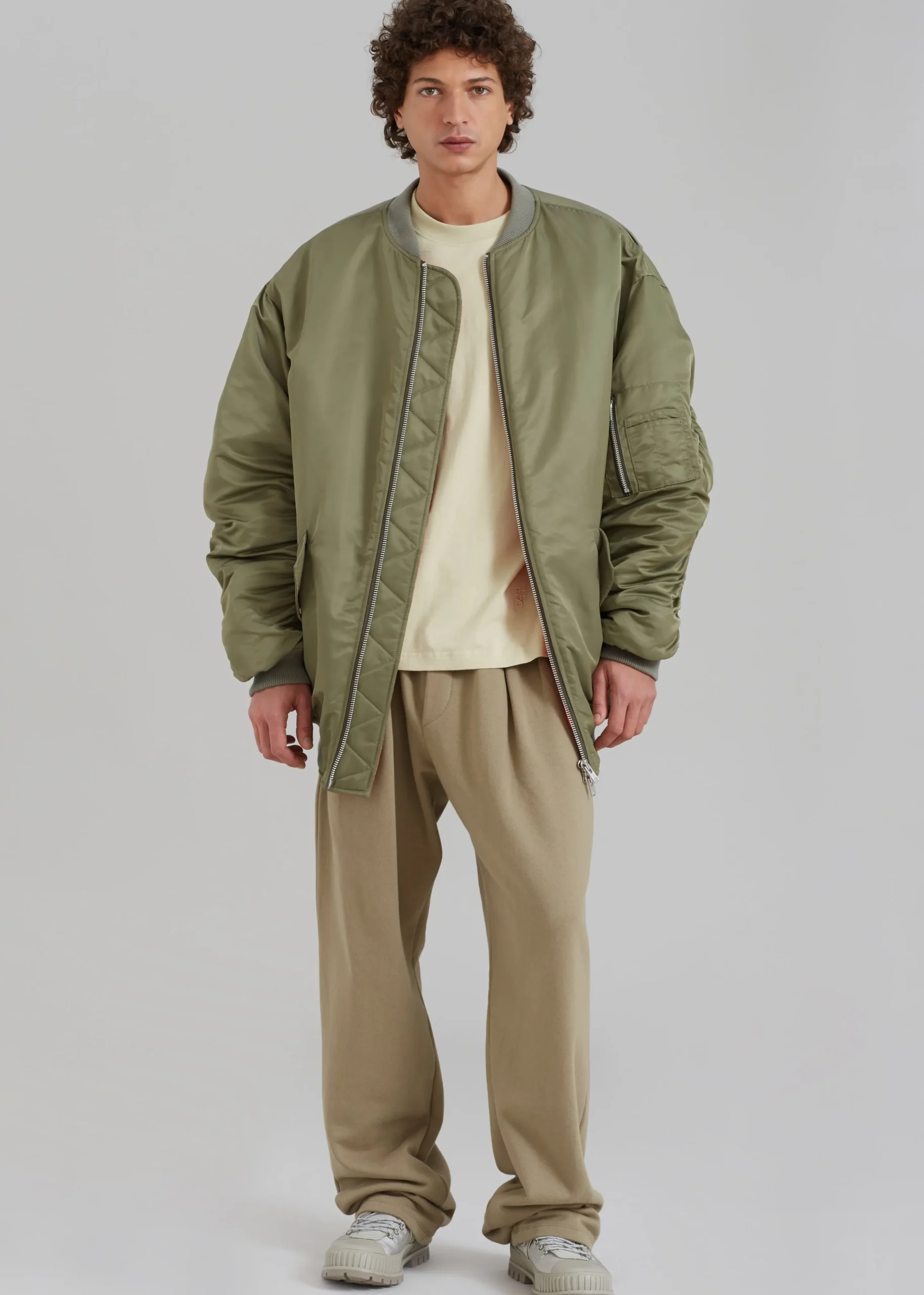 The Frankie Shop Antwan Oversized Bomber Green Discount