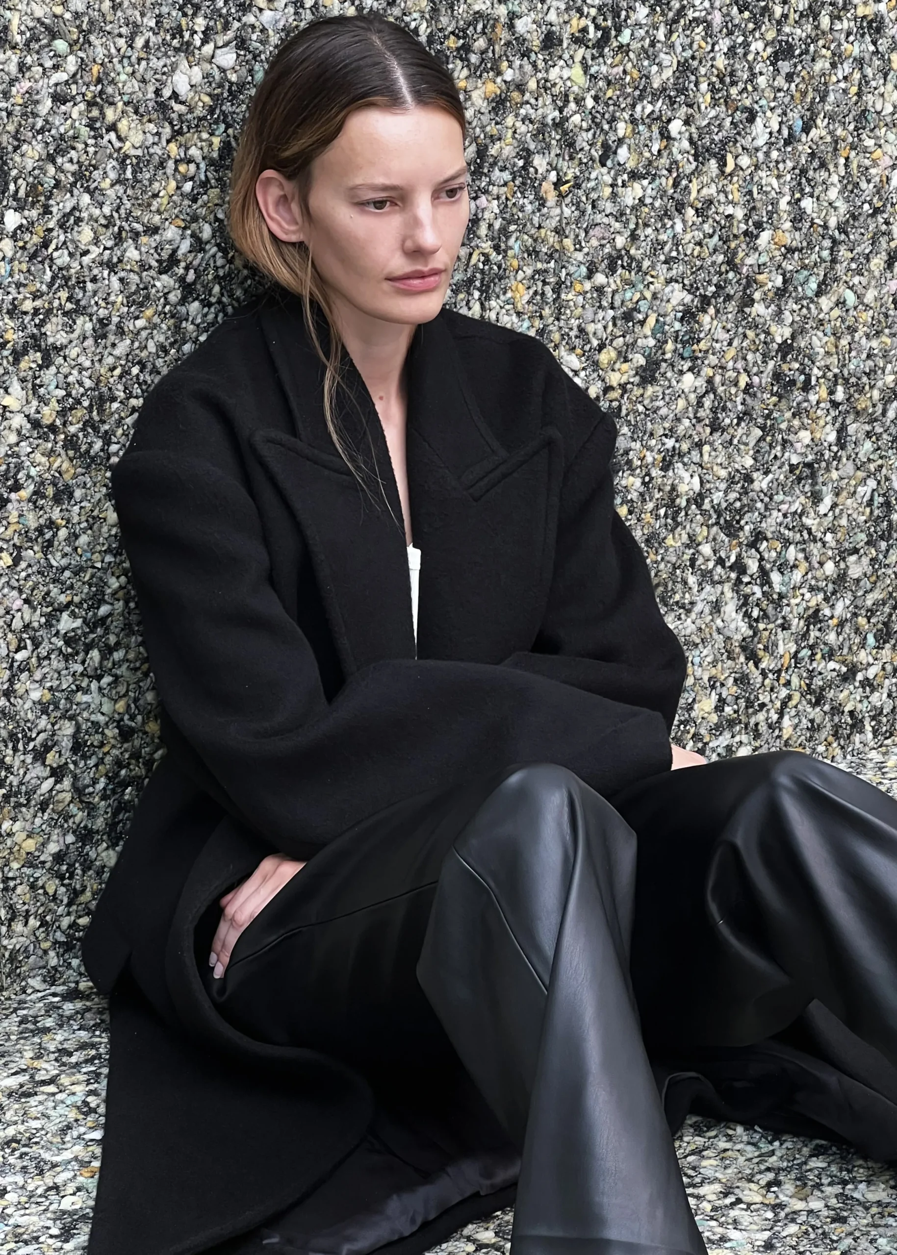 The Frankie Shop Anya Oversized Coat Black