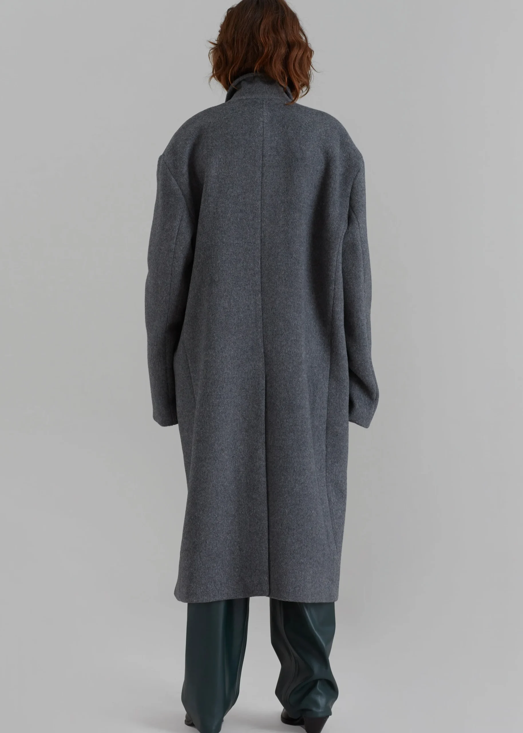 The Frankie Shop Anya Oversized Coat Charcoal