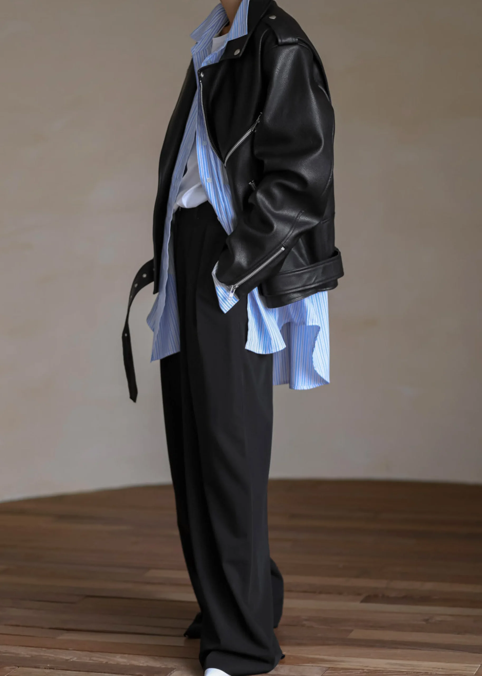 The Frankie Shop Aria Faux Leather Jacket Black Outlet