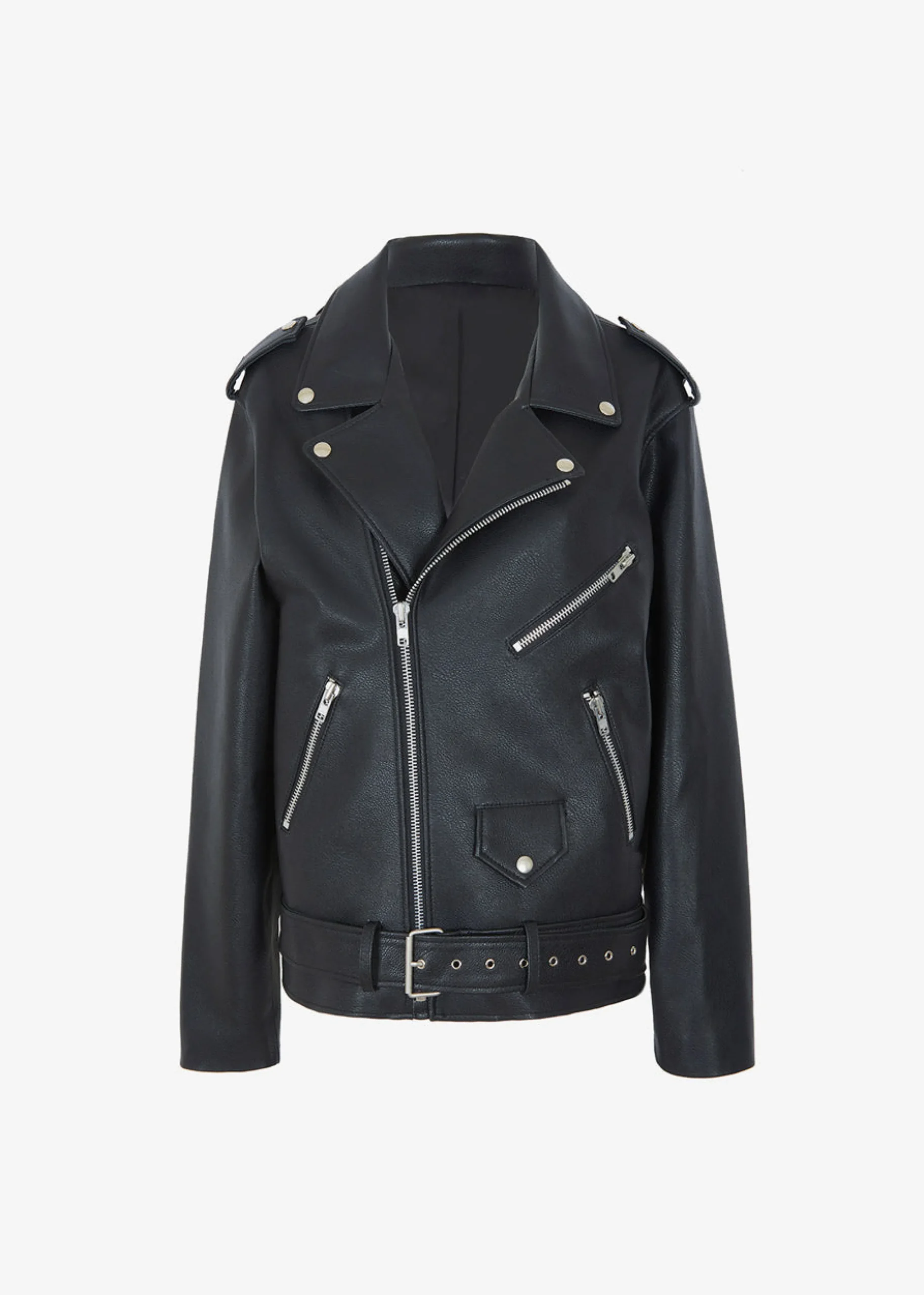 The Frankie Shop Aria Faux Leather Jacket Black Outlet