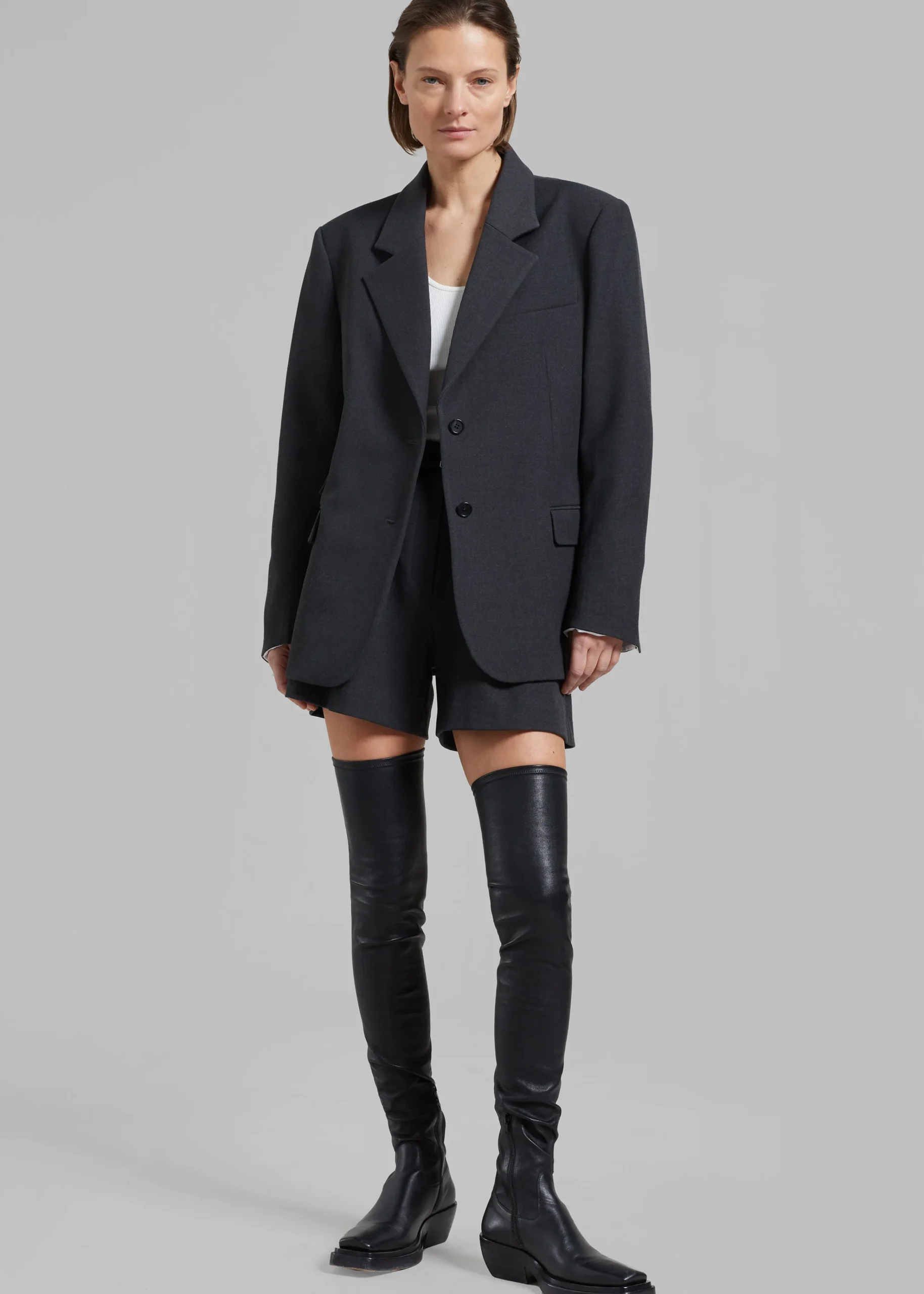 The Frankie Shop Avalon Blazer Charcoal New