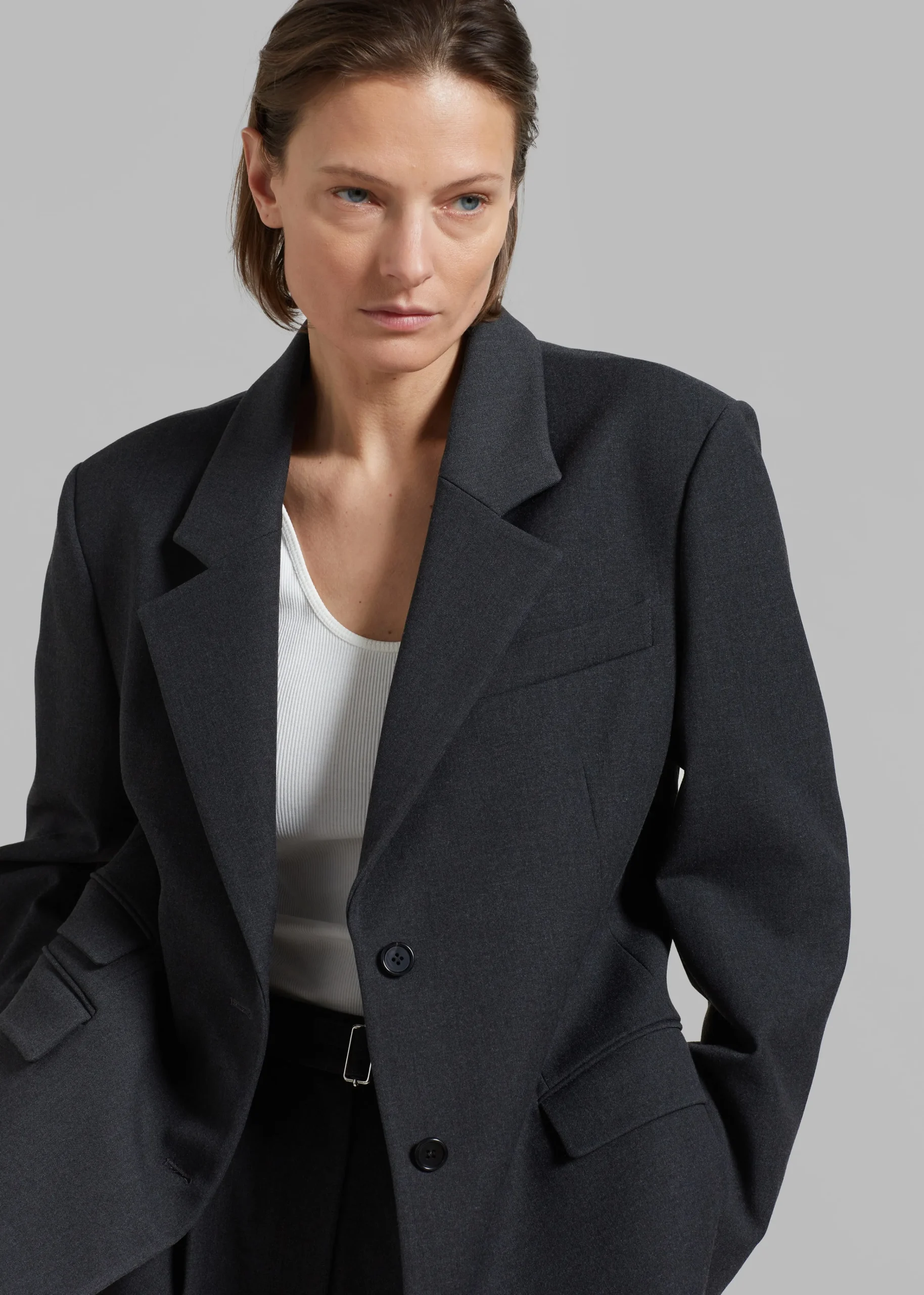 The Frankie Shop Avalon Blazer Charcoal New