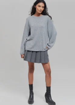 The Frankie Shop Bangor Roundneck Knit Top Grey Clearance