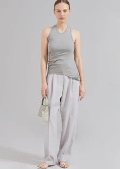 The Frankie Shop Bea Pleated Suit Pants Grey Clearance