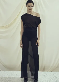 The Frankie Shop Beare Park Silk Georgette Off The Shoulder Dress Black Online