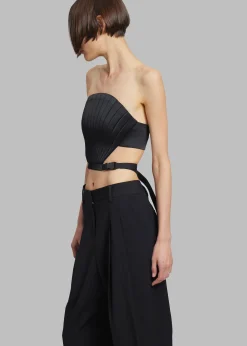 The Frankie Shop Bevza Seashell Bralette With Belt Black Clearance