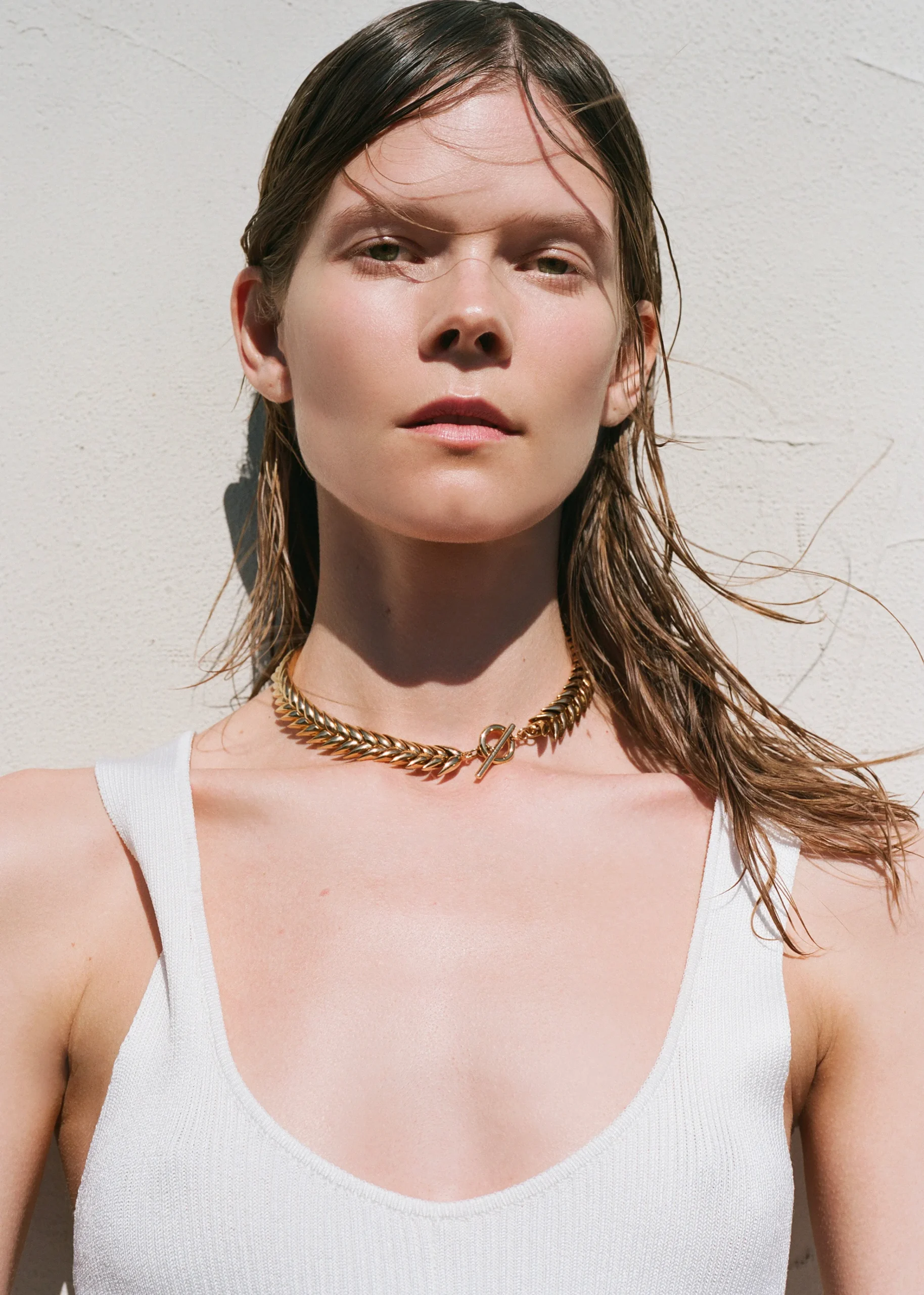 The Frankie Shop Bevza Spikelet Necklace Gold New