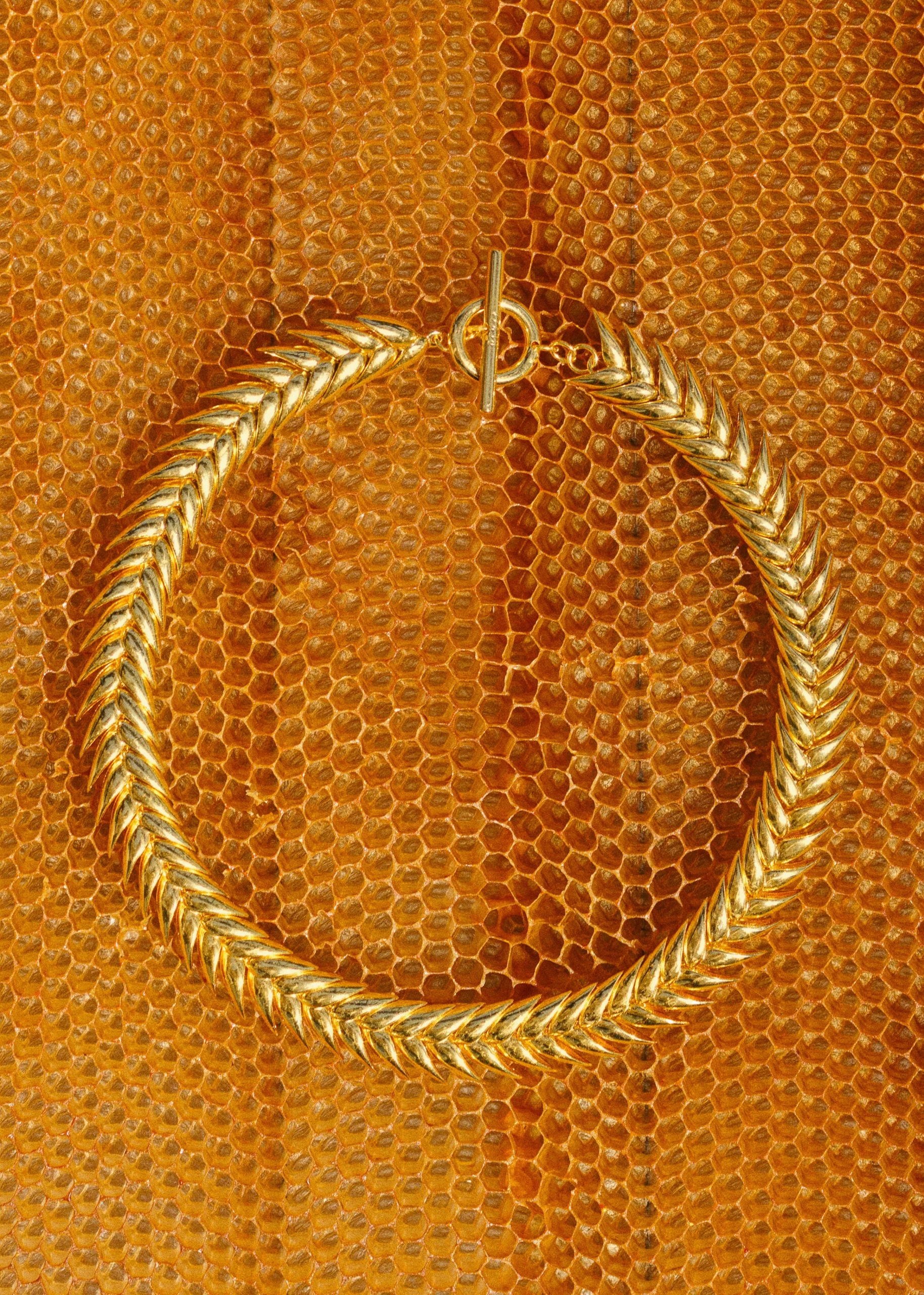 The Frankie Shop Bevza Spikelet Necklace Gold New