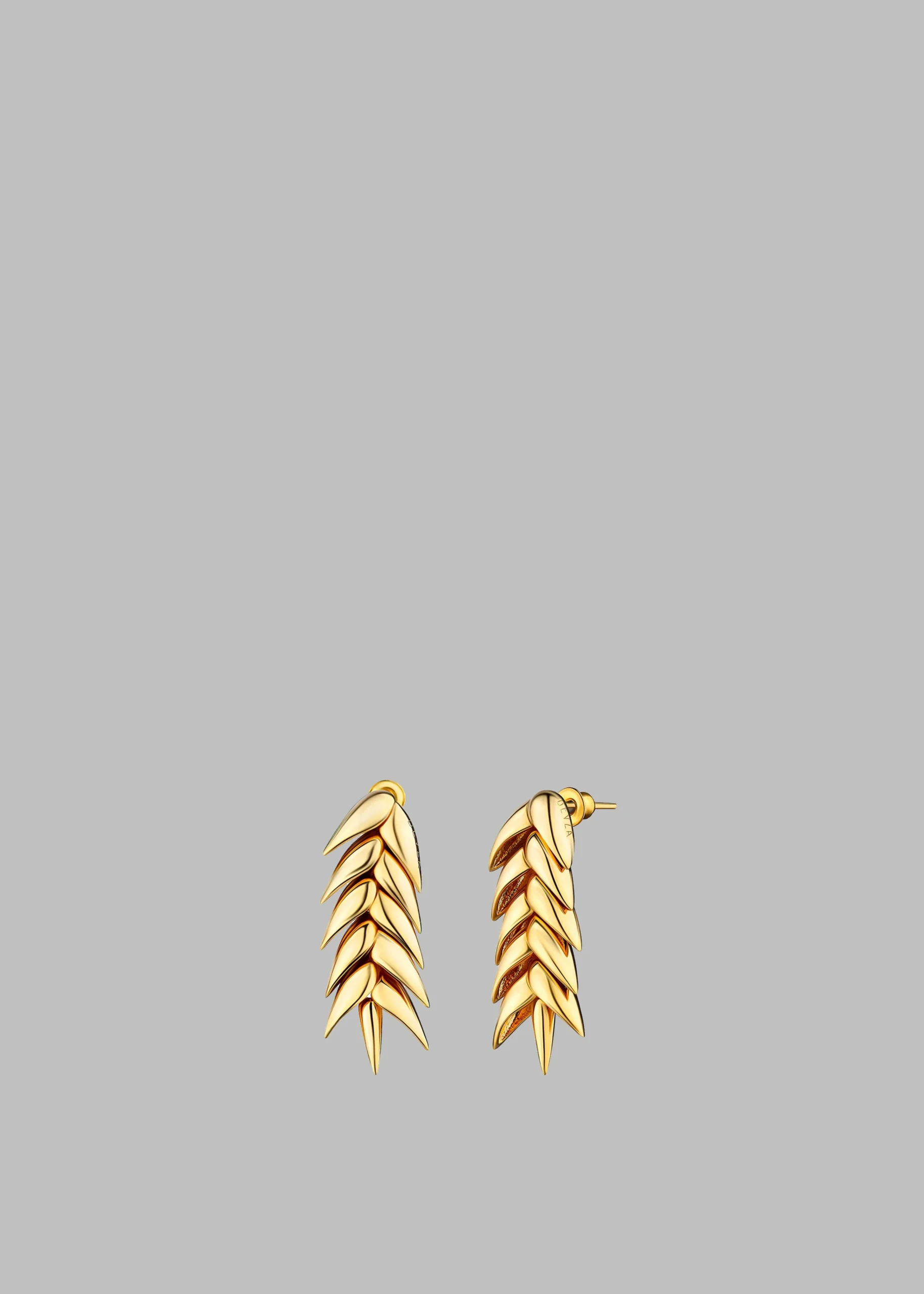 The Frankie Shop Bevza Spikelet Short Earrings Gold New