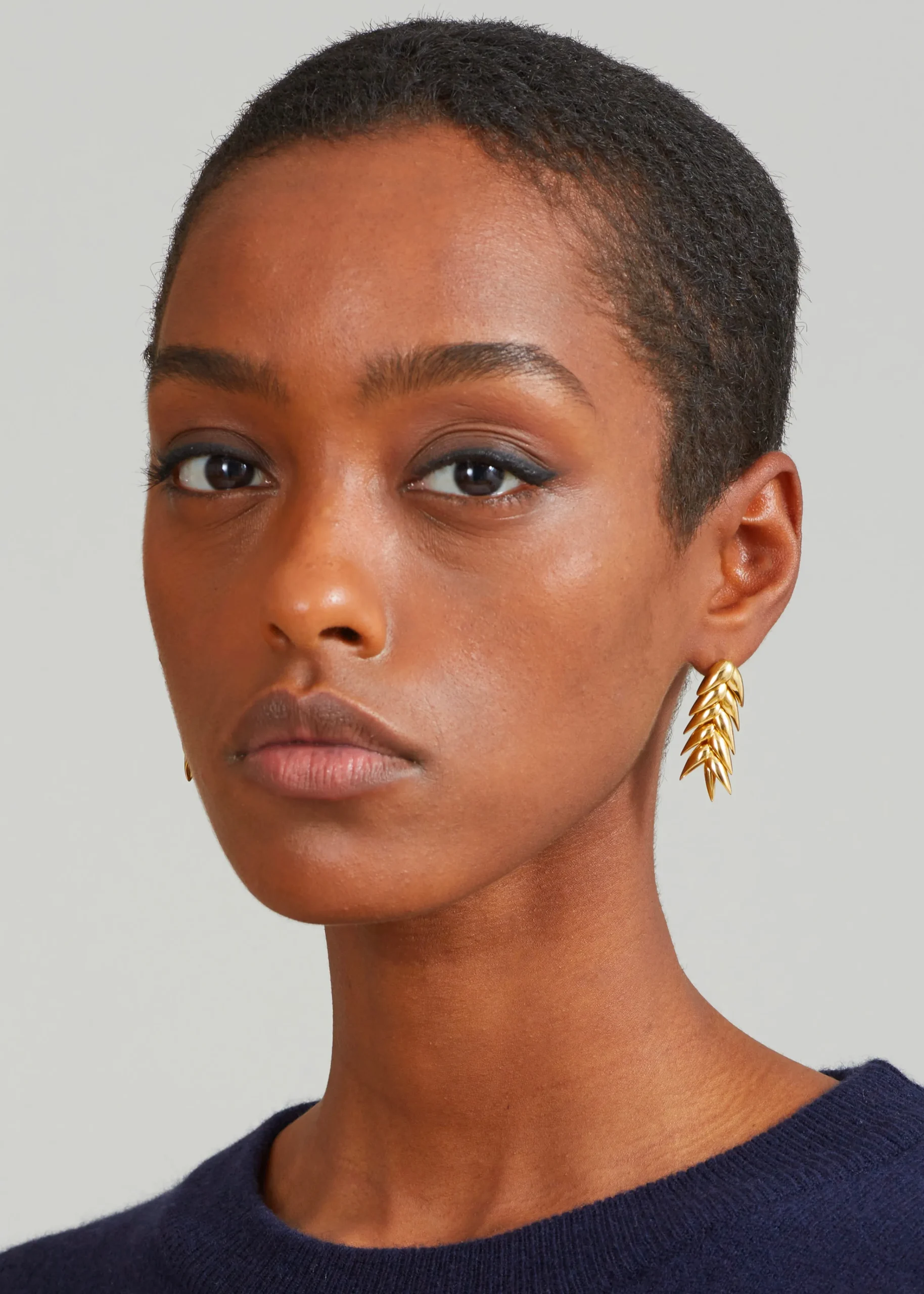 The Frankie Shop Bevza Spikelet Short Earrings Gold New