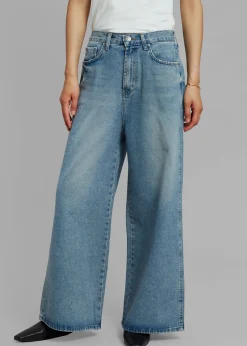 The Frankie Shop Boli Wide Pants Blue Denim Discount