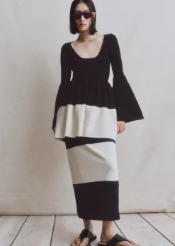 The Frankie Shop By Malene Birger Evora Skirt Block Stripe