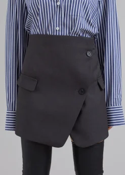The Frankie Shop Camsel Cross Skirt Charcoal Best