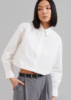 The Frankie Shop Caracas Cropped Shirt White New
