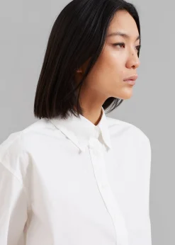 The Frankie Shop Caracas Cropped Shirt White New