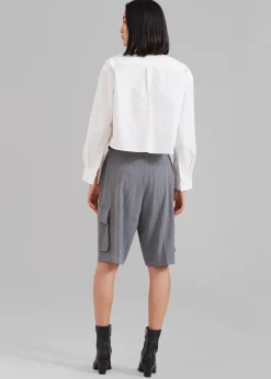 The Frankie Shop Caracas Cropped Shirt White New
