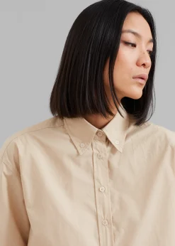 The Frankie Shop Caracas Cropped Shirt Beige