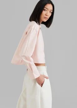 The Frankie Shop Caracas Cropped Shirt Pink Best