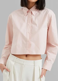 The Frankie Shop Caracas Cropped Shirt Pink Best