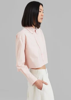 The Frankie Shop Caracas Cropped Shirt Pink Best