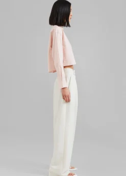 The Frankie Shop Caracas Cropped Shirt Pink Best