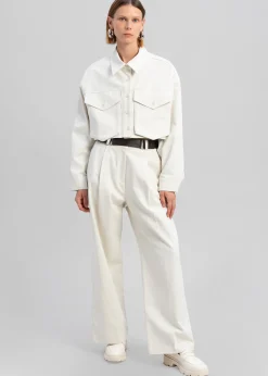 The Frankie Shop Carline Pocket Shirt Cream