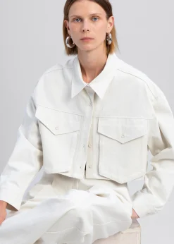 The Frankie Shop Carline Pocket Shirt Cream