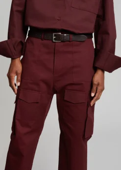 The Frankie Shop Carrie Twill Cargo Pants Burgundy Online