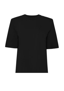 The Frankie Shop Carrington Padded Shoulder Tee Black