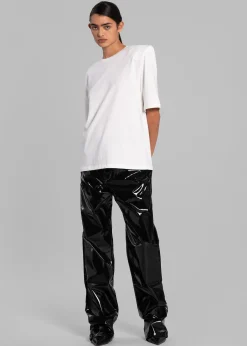 The Frankie Shop Carrington Padded Shoulder Tee White Online