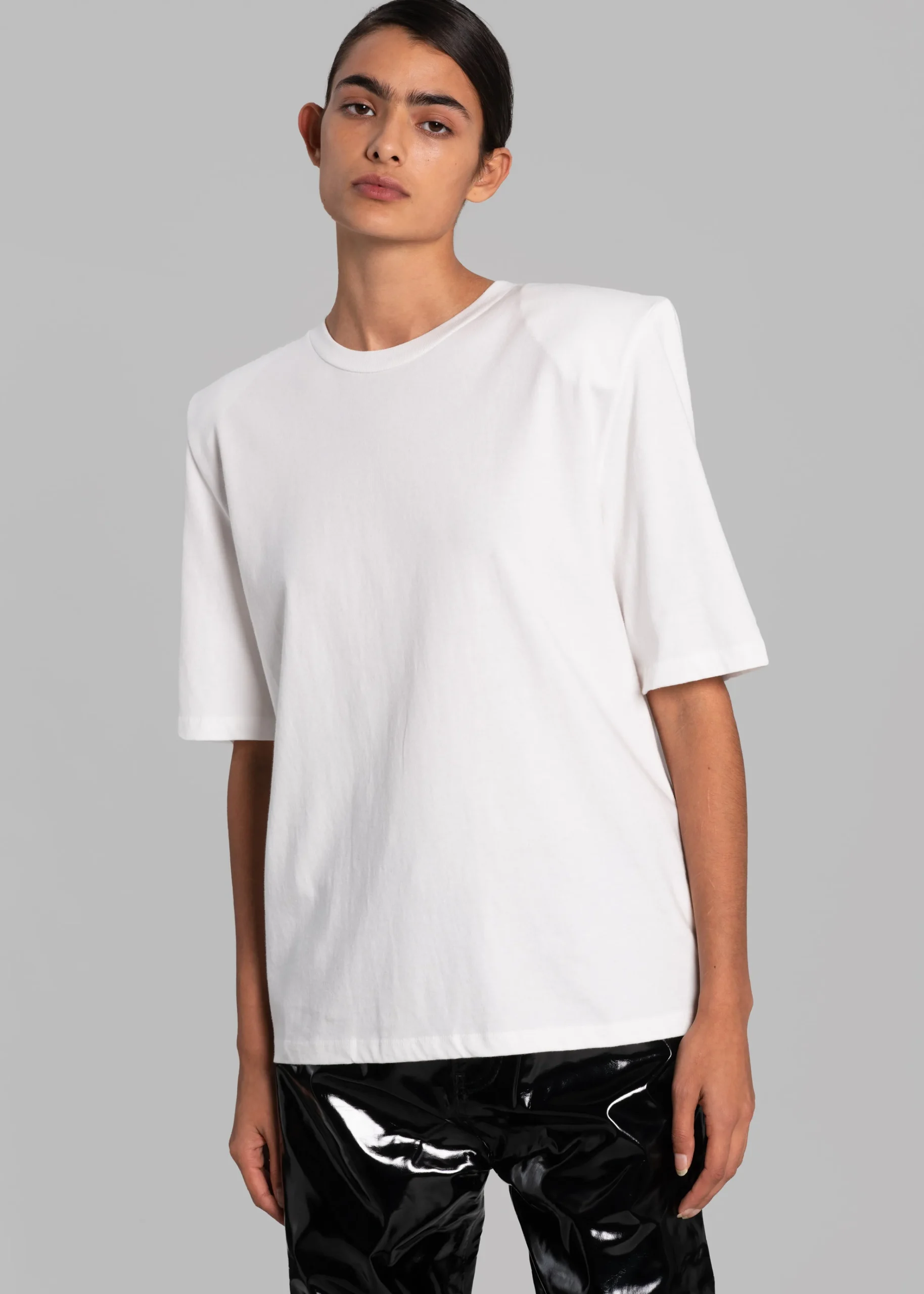 The Frankie Shop Carrington Padded Shoulder Tee White Online