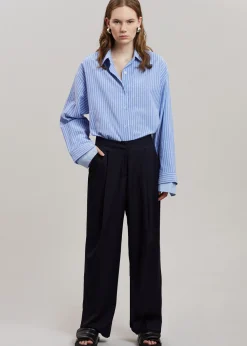 The Frankie Shop Christa Striped Shirt Blue Hot