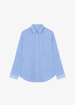 The Frankie Shop Christa Striped Shirt Blue Hot