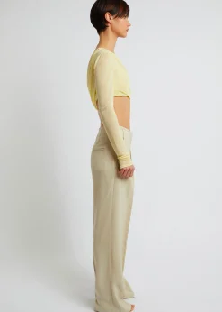 The Frankie Shop Christopher Esber Folded Crop L/S Top Custard Clearance