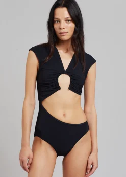 The Frankie Shop Christopher Esber Pierced Open Torso One Piece Black Clearance