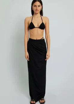 The Frankie Shop Christopher Esber Ruched Underbust Bikini Top Black Hot