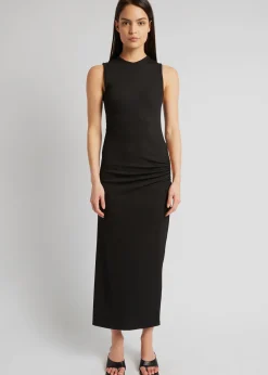 The Frankie Shop Christopher Esber Ruched Quartz Hip Tank Dress Black/Yellow Stones Hot