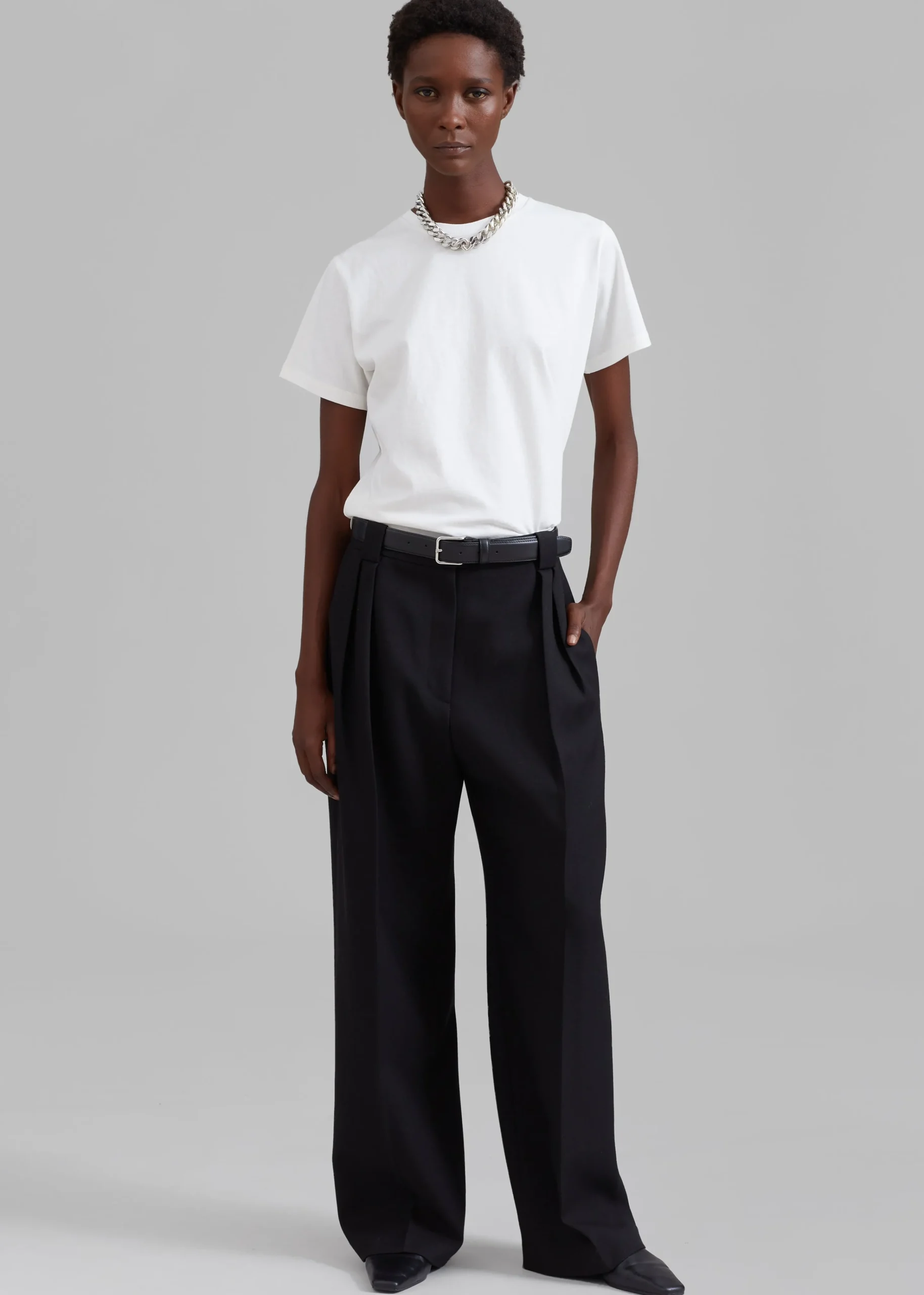 The Frankie Shop Cian Pintuck Trousers Black