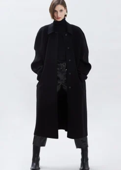 The Frankie Shop Clara Box Sleeve Coat Black Outlet
