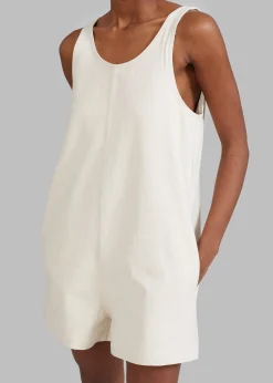 The Frankie Shop Claris Twill Romper Cream Outlet