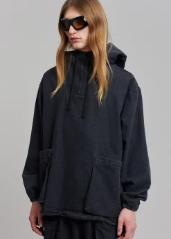 The Frankie Shop Cliff Denim Hoodie Black Best