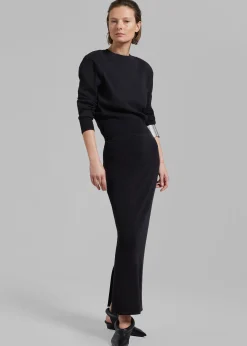 The Frankie Shop Clover Knit Skirt Black Best