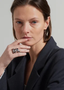 The Frankie Shop Completedworks H52 Post-Capital Rings Platinum Clearance