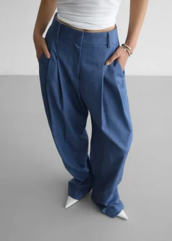 The Frankie Shop Cooper Pintuck Trousers Blue Best