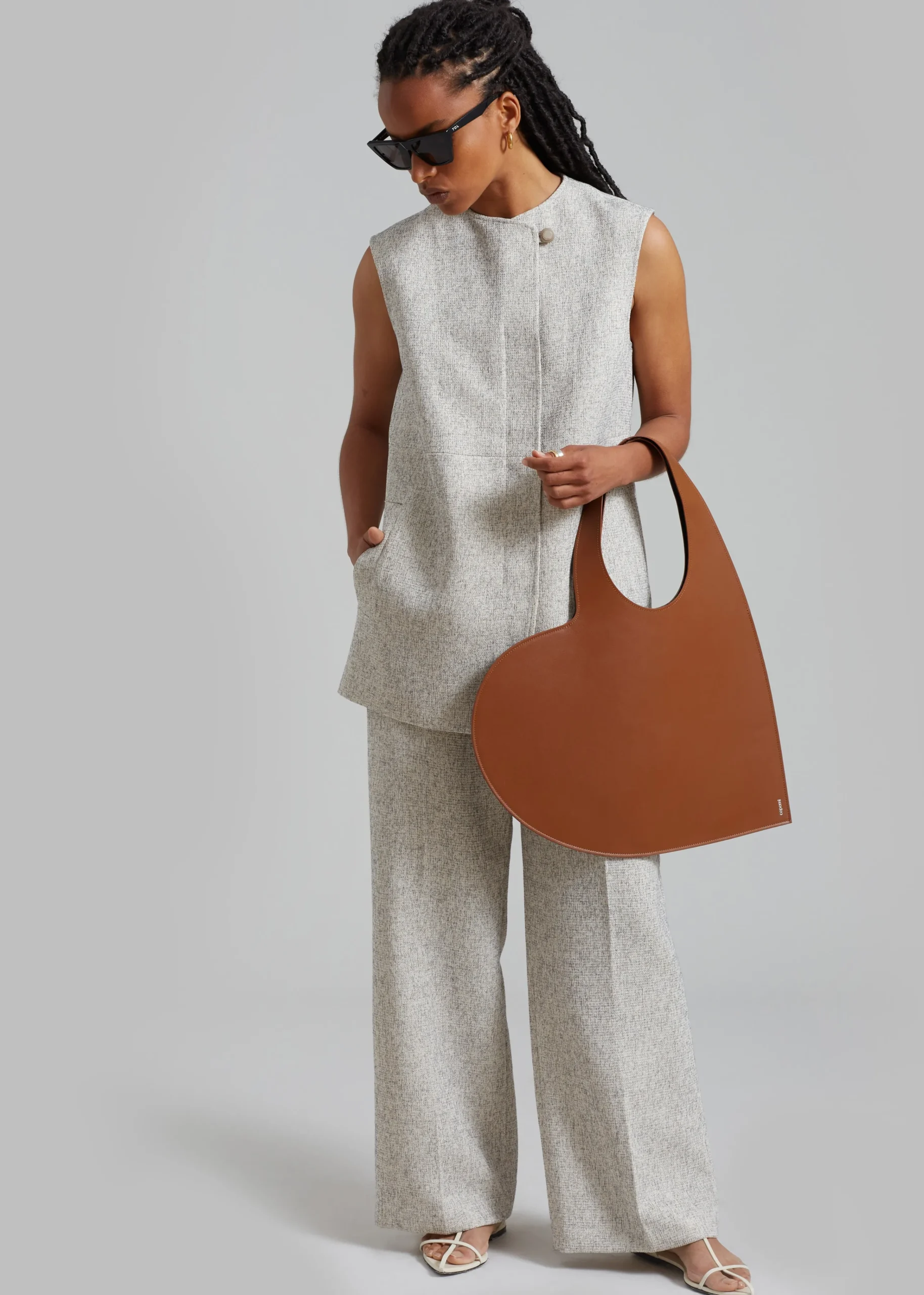 The Frankie Shop Coperni Heart Tote Bag Camel Outlet