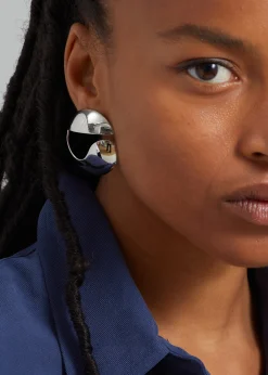 The Frankie Shop Coperni Logo Earrings Silver Discount